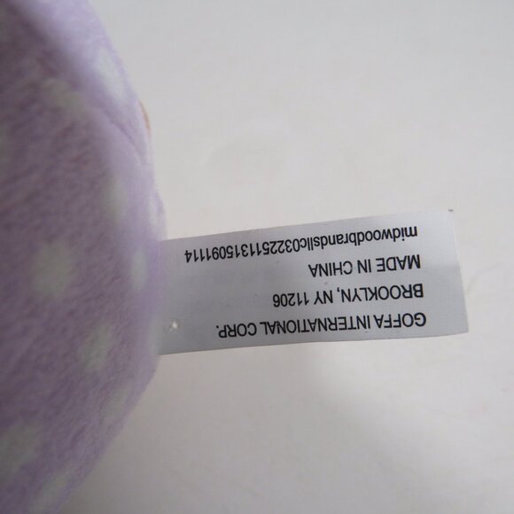 Easter Egg Shaped Bunny Plush Rabbit Spotted Lavender with Polka Dots - Picture 5 of 7